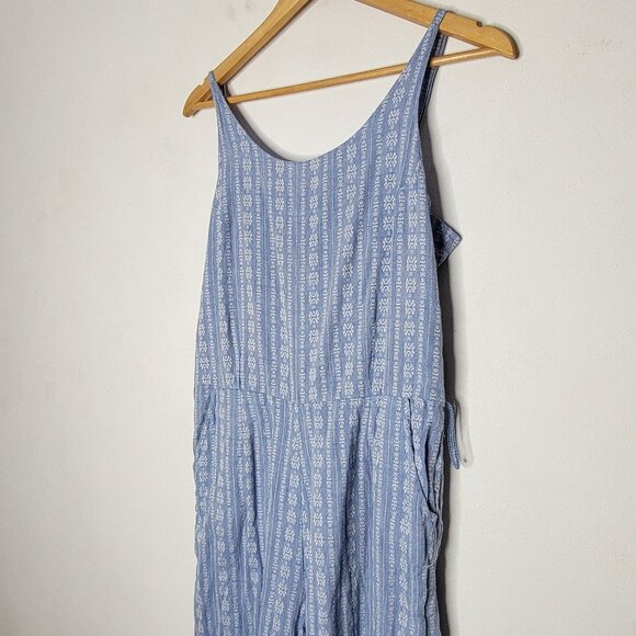 Roller Rabbit Large Blue Printed Scoop Neck Women's Jumpsuit FLAW - Picture 3 of 6